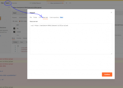 Postman import curl